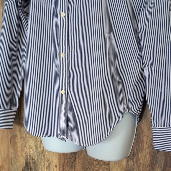 Lauren Ralph Lauren Striped Women's Non Iron Button Down Shirt XS F104 - Picture 3 of 5